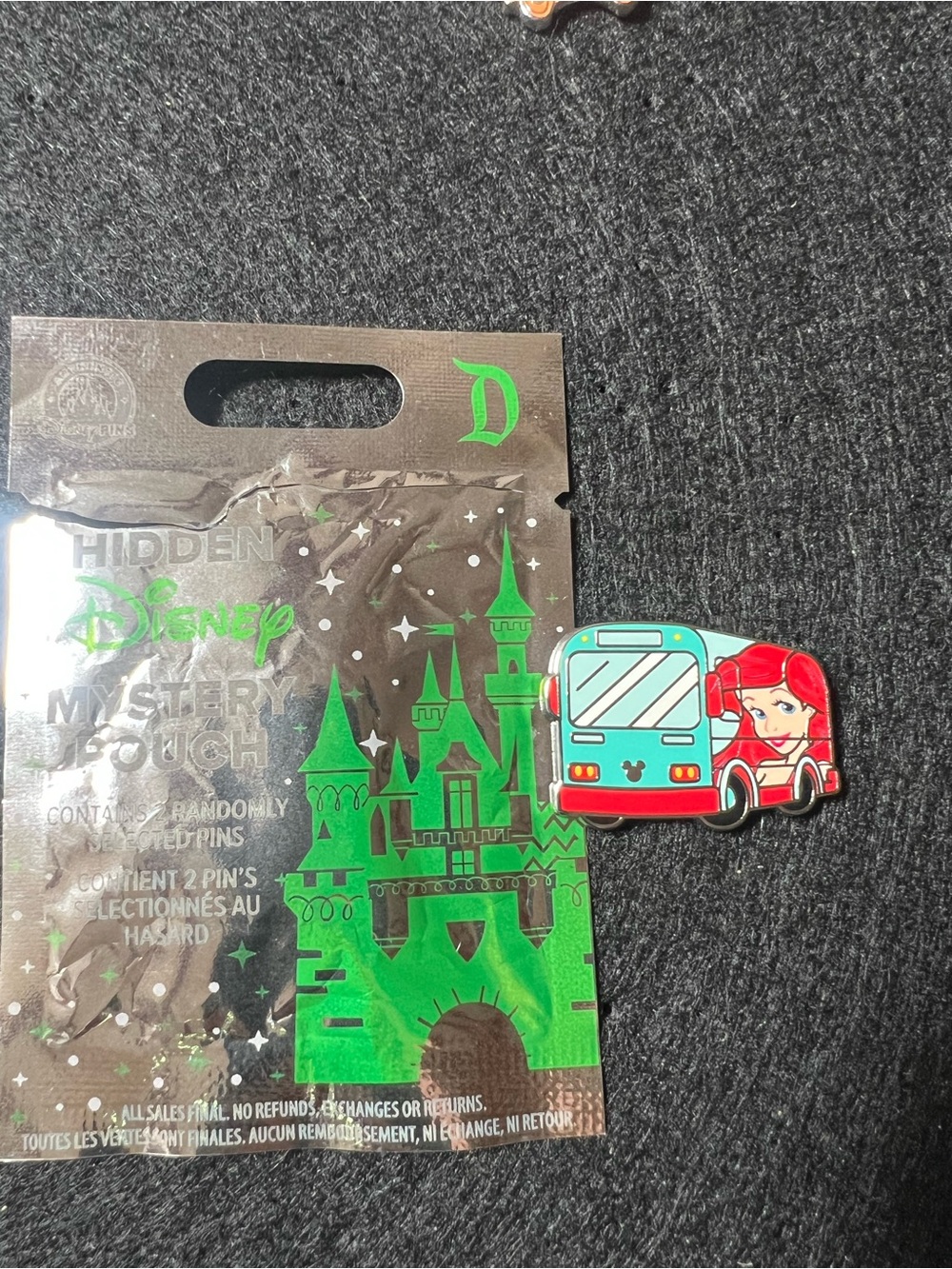 Disneyland hidden Mickey wave A 2026 Ariel Bus Enamel Pin